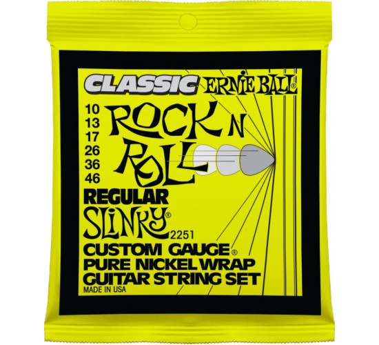 Ernie Ball 2251 струны для эл.гитары Classic Pure Nickel Regular Slinky 10-46