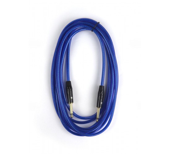 AuraSonics J63J63-5TBU гитарный кабель Jack TS 6.3мм - Jack TS 6.3мм 5м, 24AWG, 0.22мм², синий
