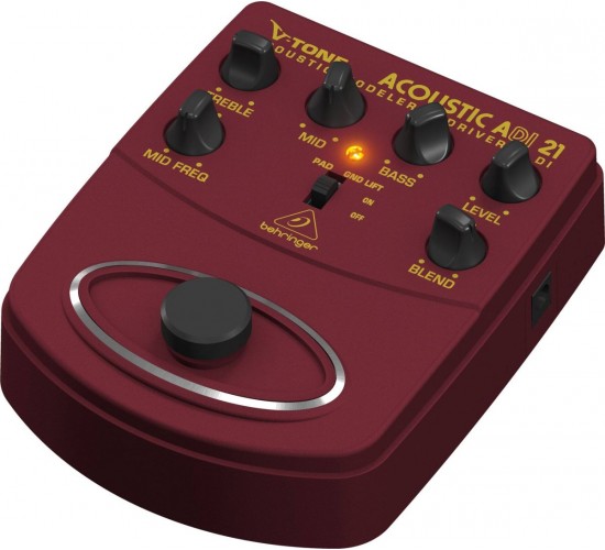 Behringer ADI21 педаль моделирования акустич. усилит / предусилитель для прямой записи / DI-бокс