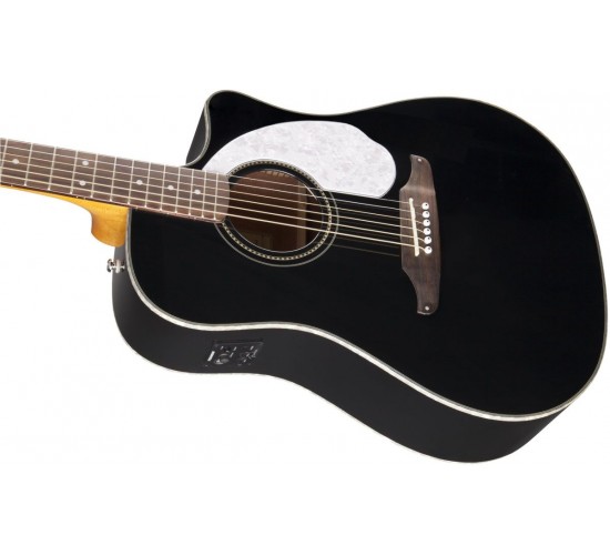 Fender Sonoran SCE BK электроакустическая гитара, цвет черный, выставочный образец