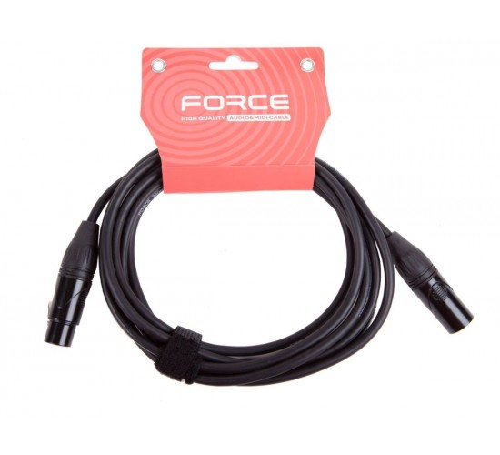 Force FMC-06/3 Шнур микрофонный XLR (F) - XLR (M) (4,5мх7мм), длина 3 метра