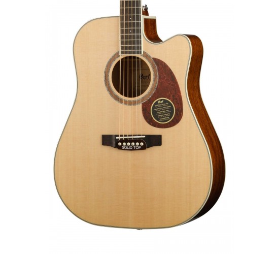 Cort MR730FX NAT электроакустическая гитара с вырезом, корпус дредноут, цвет Natural