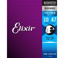 Elixir 11000 POLYWEB Комплект струн для акустической гитары, Extra Light, бронза 80/20, 10-47
