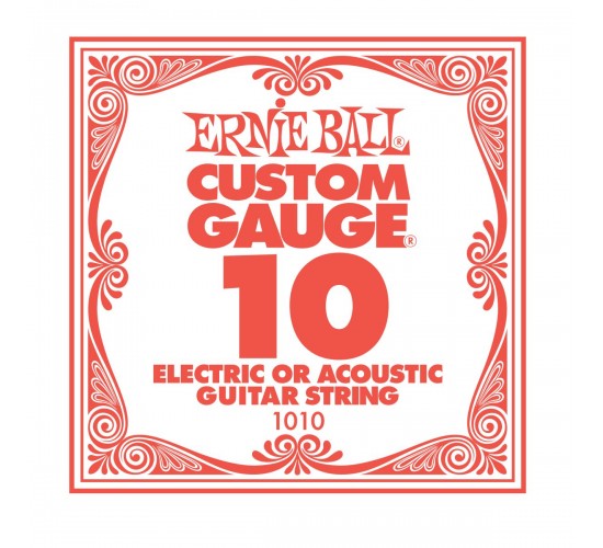 Ernie Ball 1010 струна для электро и акустических гитар. Сталь, калибр .010