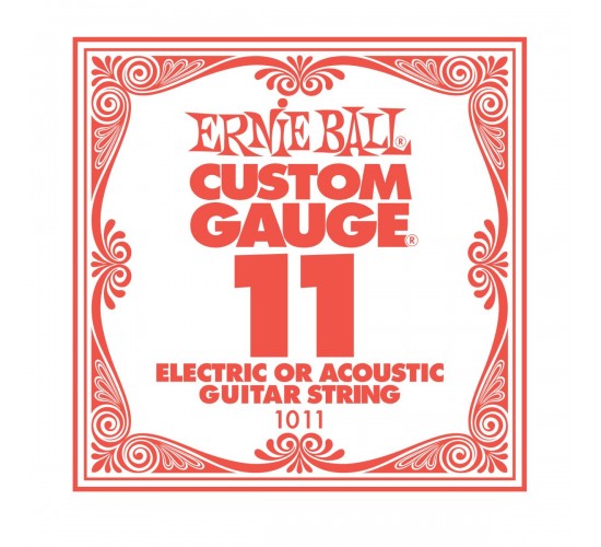 Ernie Ball 1011 струна для электро и акустических гитар. Сталь, калибр .011