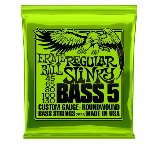 Ernie Ball 2836 струны для 5-струнной бас-гитары Nickel Wound Bass Reguilar Slinky 5 (45-65-80-100-130)