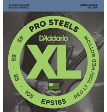 D'Addario EPS165 ProSteels Комплект струн для бас-гитары, Custom Light, 45-105, Long Scale