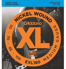 D'Addario EXL160 XL NICKEL WOUND Струны для бас-гитары Long Medium 50-105