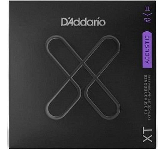 D'Addario XTAPB1152 XT Комплект струн для акустической гитары, фосф.бронза, 11-52, с покрытием