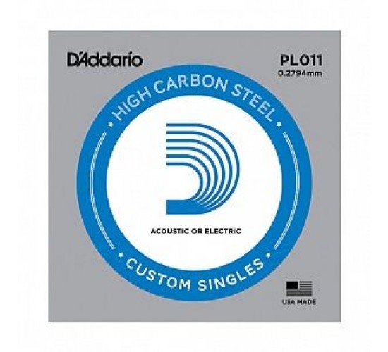 D'Addario PL011 PLAIN STEEL Отдельная стальная струна без обмотки 0.011"