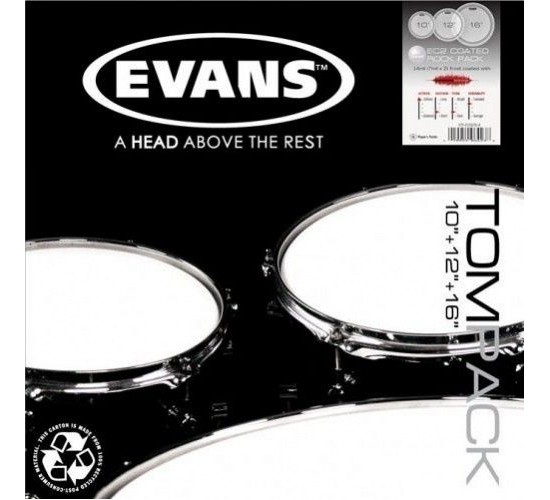 Evans EPP-EC2SHDD-R EC2S Clear Rock Набор пластиков для малого и том барабана (10, 12, 16«) + 14»