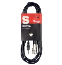 Stagg SAC3MPSXF аудио шнур XLR(F)-JACK mini stereo папа, серия Deluxe, 3 метра, черного цвета