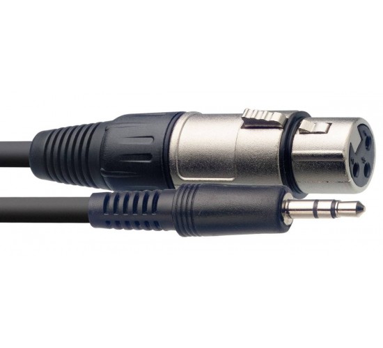 Stagg SAC3MPSXF аудио шнур XLR(F)-JACK mini stereo папа, серия Deluxe, 3 метра, черного цвета