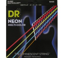 DR NMCB-45 Струны для 4 струнной бас-гитары Multi-Color Bass 45-105 Medium, цветные