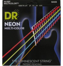 DR NMCB-45 Струны для 4 струнной бас-гитары Multi-Color Bass 45-105 Medium, цветные