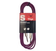 Stagg SGC3DL CPP гитарный шнур, jack-jack, длина 3 метра, цвет фиолетовый