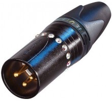 Neutrik NC3MXX-B-CRYSTAL-D кабельный <папа> 3-pin, золоченые контакты, черненый корпус
