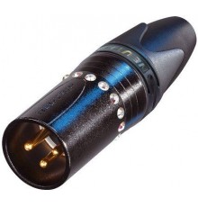 Neutrik NC3MXX-B-CRYSTAL-D кабельный <папа> 3-pin, золоченые контакты, черненый корпус
