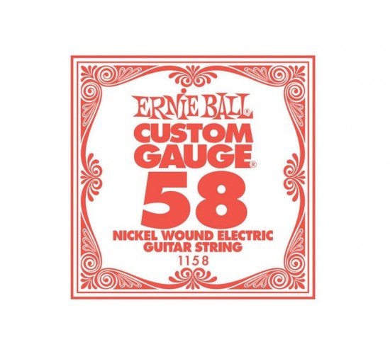 Ernie Ball 1158 струна для электро и акустических гитар. Сталь, калибр .058