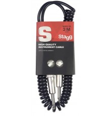 Stagg SGCC3 DL гитарный шнур, витой, длина 3 метра, черный