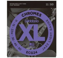 D'Addario ECG24 Chromes Flat Wound Комплект струн для электрогитары, Jazz Light, 11-50