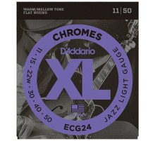 D'Addario ECG24 Chromes Flat Wound Комплект струн для электрогитары, Jazz Light, 11-50