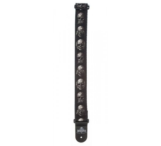 Planet Waves 50AL01 Alchemy Gothic Ремень для гитары, рисунок «Muted Skulls»