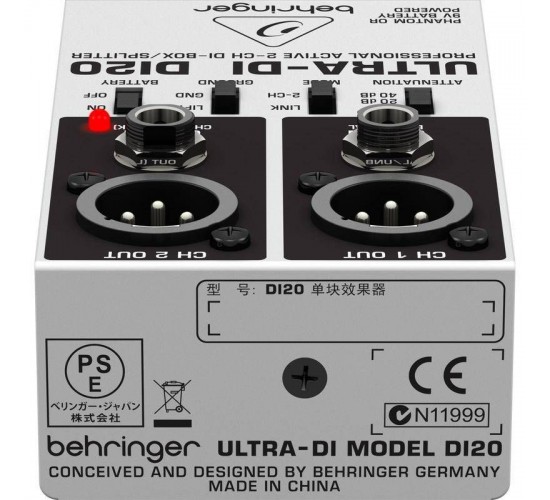 Behringer Di20 профессиональный активный 2-х канальный директ бокс / сплитер