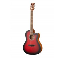 Cort JADE E Nylon BRB классическая гитара со звукоснимателем, цвет Burgundy Red Burst