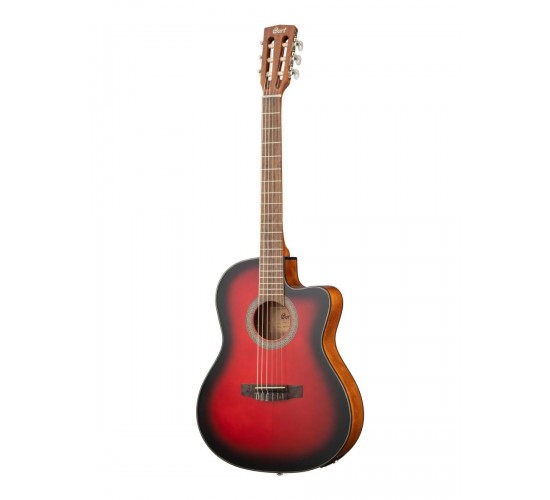 Cort JADE E Nylon BRB классическая гитара со звукоснимателем, цвет Burgundy Red Burst