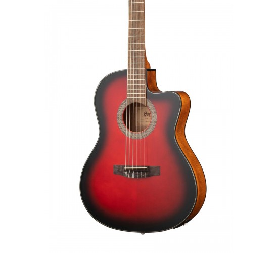 Cort JADE E Nylon BRB классическая гитара со звукоснимателем, цвет Burgundy Red Burst