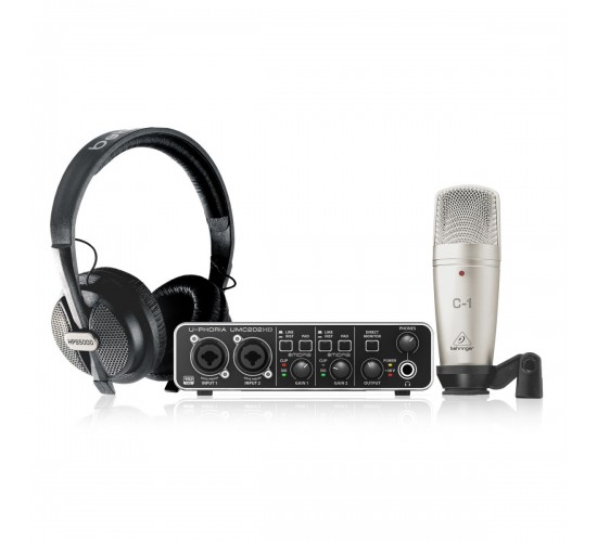 Behringer U-Phoria Studio PRO комплект для записи с USB аудиоинтерфейсом, конденсаторным микрофоном