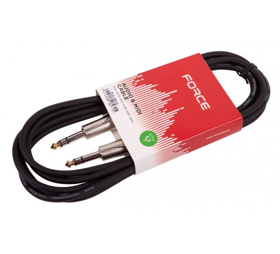 Force FLC-101/3 аудио шнур JACK 1/4« стерео (M)-JACK 1/4» стерео (M), 3 метра