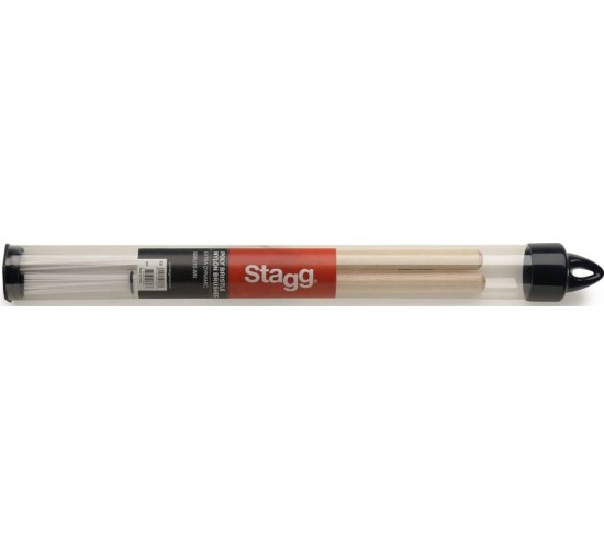 Stagg SBRU10-WN Барабанные нейлоновые щетки с черными деревянными ручками