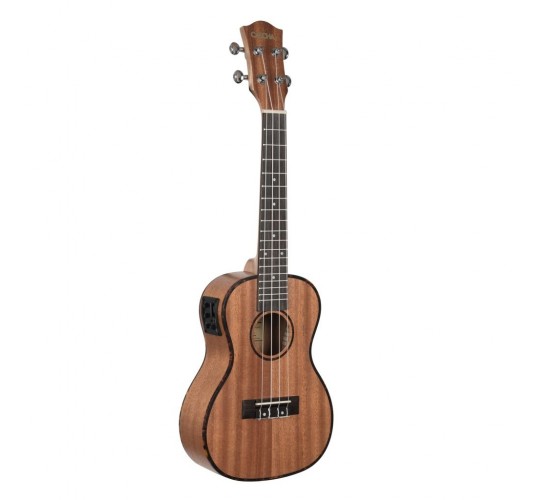 Cascha HH-2035E Mahogany Series Укулеле концертный со звукоснимателем, с чехлом, цвет натуральный