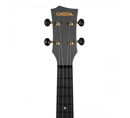 Cascha HH-2258E Carbon Fibre Укулеле концертный трансакустическая, с чехлом, черная, углеволокно