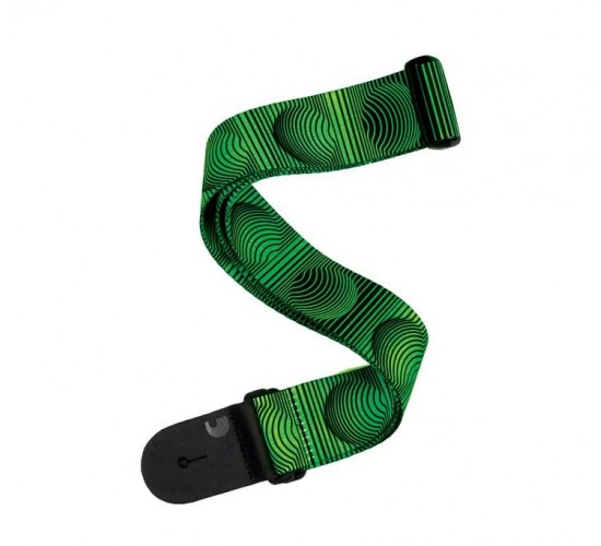 Planet Waves P20W1506 Ремень для гитары, полиэстер, рисунок «Green Optical Orbs»