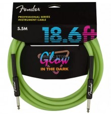 Fender 18.6' Professional Inst Glow in the Dark инструментальный кабель, Green, 5.5м