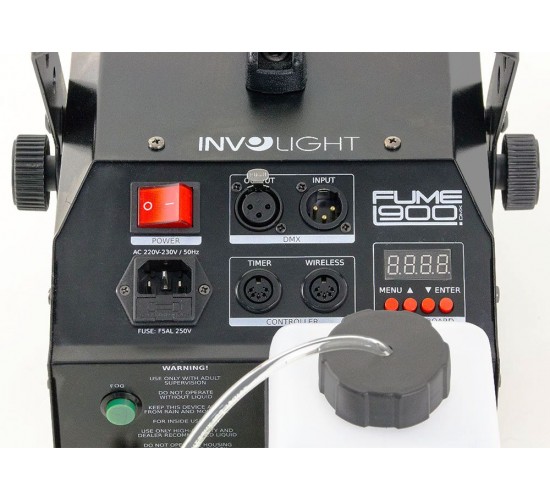 Involight FUME900DMX генератор дыма 850Вт, беспроводной пульт ДУ, DMX 512-1канал