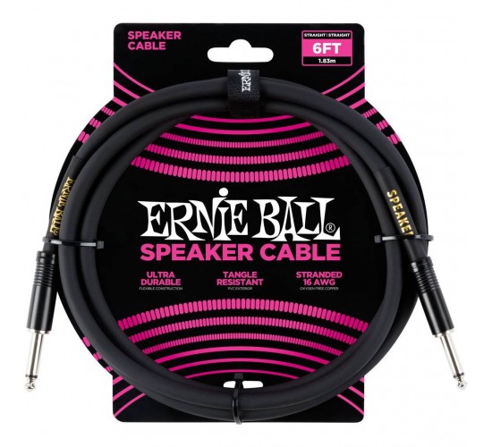 Ernie Ball 6072 кабель спикерный, джек - джек, 1,8 м, чёрный