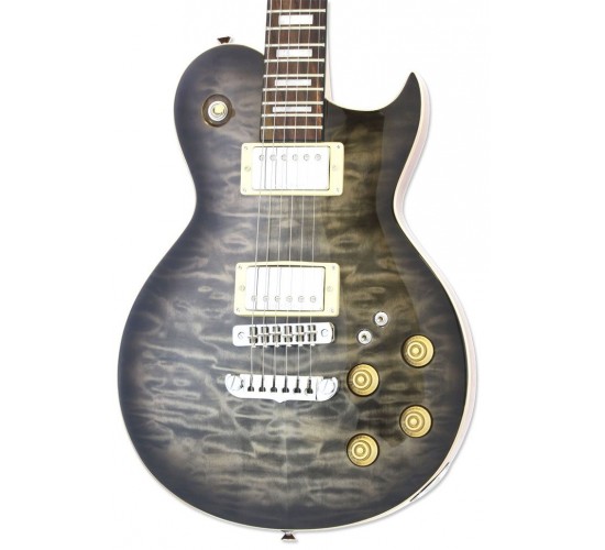 Aria PE-480 SBKB электрогитара, цвет прозрачный черный бёрст