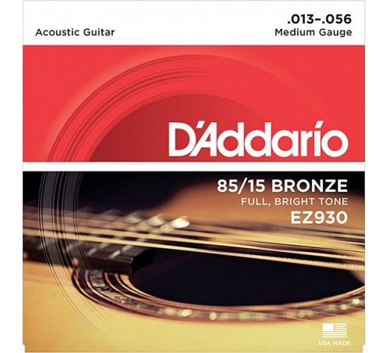 D'Addario EZ930 AMERICAN BRONZE 85/15 Струны для акустической гитары Medium 13-56