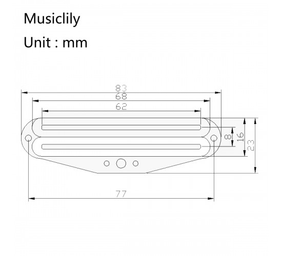 Musiclily MX0449B Звукосниматель магнитный, хамбакер, рельсовый, белый