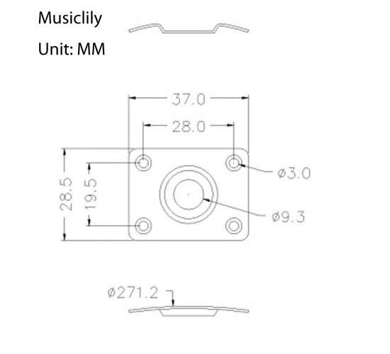 Musiclily M772 Накладка выходного разъема гитары Gibson LP SG, хром