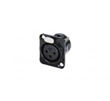 Rean RC3FDL-B панельный разъем XLR female, 3 контакта, черненый корпус