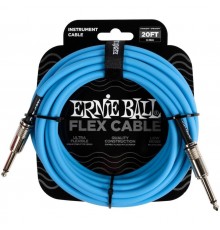 Ernie Ball 6417 кабель инструментальный Flex, прямой - прямой джеки, 6 метров, синий