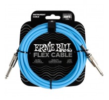 Ernie Ball 6412 кабель инструментальный Flex, прямой - прямой джеки, 3 метра, синий