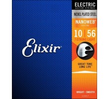 Elixir 12057 NANOWEB Комплект струн для 7-струнной электрогитары, Light, 10-56
