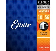 Elixir 12057 NANOWEB Комплект струн для 7-струнной электрогитары, Light, 10-56