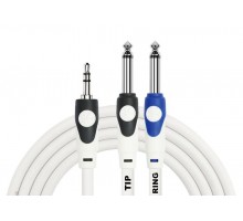 Kirlin LGY-362L 2M WH кабель Y-образный 2 м, Разъемы: 3.5 мм стерео миниджек - 2 x 1/4" моно джек